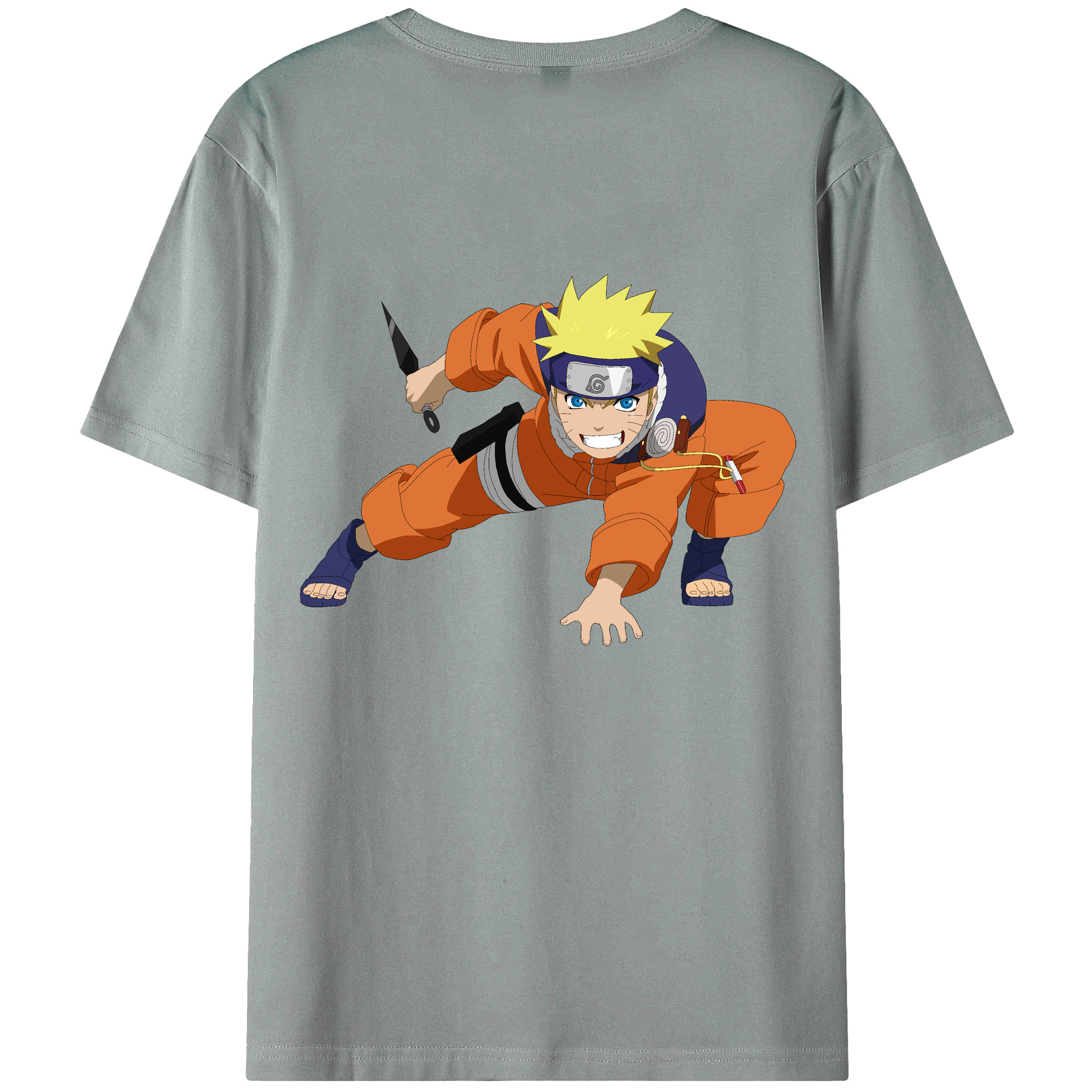（画像用） NARUTO -ナルト- うずまき ナルト Uzumaki Naruto 綿100％ メンズ半袖Tシャツ（バックプリント） 通気性
